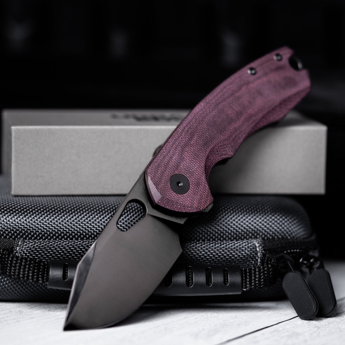 Drop Date (10/08): URBAN Becerro - Polished DLC Magnacut & Burgundy Micarta - URBAN EDC®