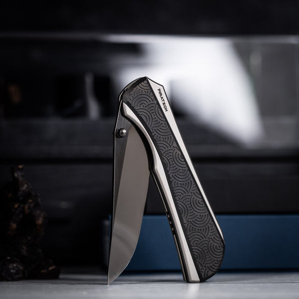 Drop Date (10/14): Piratech x URBAN Saga - Mirror Polish DLC S90V & Zir Blasted Titanium w/ Bead Blast DLC Chaos Seigaiha™ - URBAN EDC®