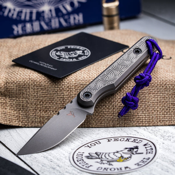 Drop Date (11/12): Carry Dev x URBAN One Fixie - S35VN w/ Glass Blasted & Stonewashed Titanium Chaos Seigaiha™ (Custom) - URBAN EDC®