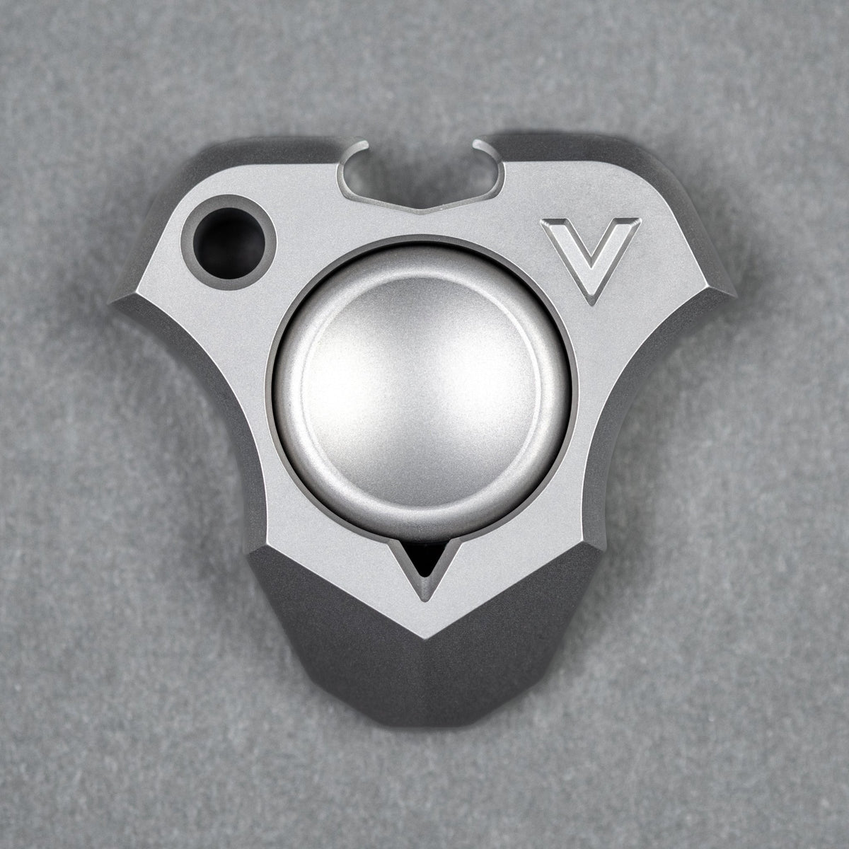 EDC - V Megalodon Bottle Opener - Blasted Stainless Steel w/ Blasted SS Button - URBAN EDC®