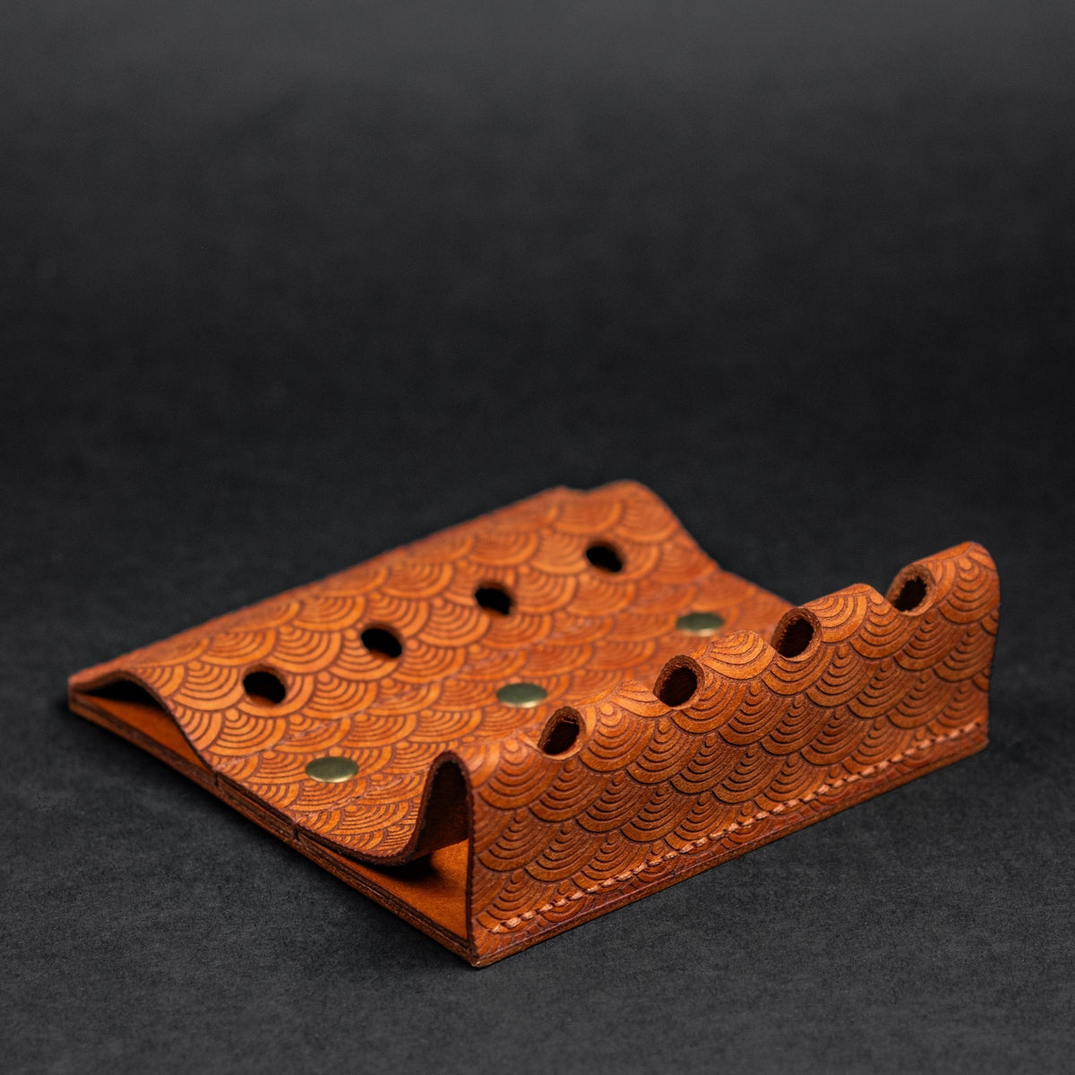 EL Mercantile Leather Pen Valet - Seigaiha Tan (Custom) - URBAN EDC®