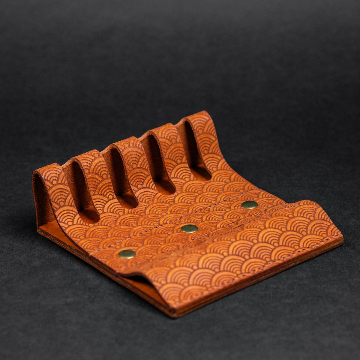 EL Mercantile Leather Pen Valet - Seigaiha Tan (Custom) - URBAN EDC®