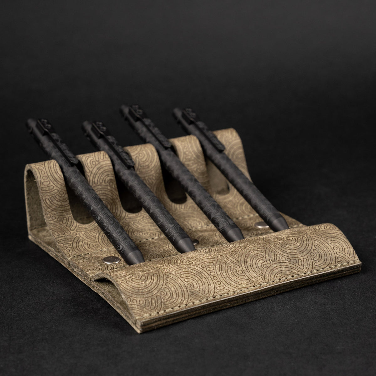 EL Mercantile x URBAN Leather Pen Valet - Grey Chaos Seigaiha™ (Custom) - URBAN EDC®