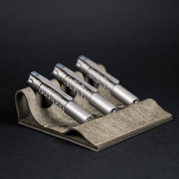 EL Mercantile x URBAN Leather Torch Valet - Grey Chaos Seigaiha™ (Custom) - URBAN EDC®