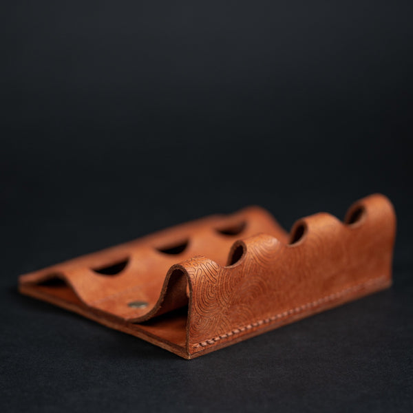 EL Mercantile x URBAN Leather Torch Valet - Tan Chaos Seigaiha™ (Custom) - URBAN EDC®