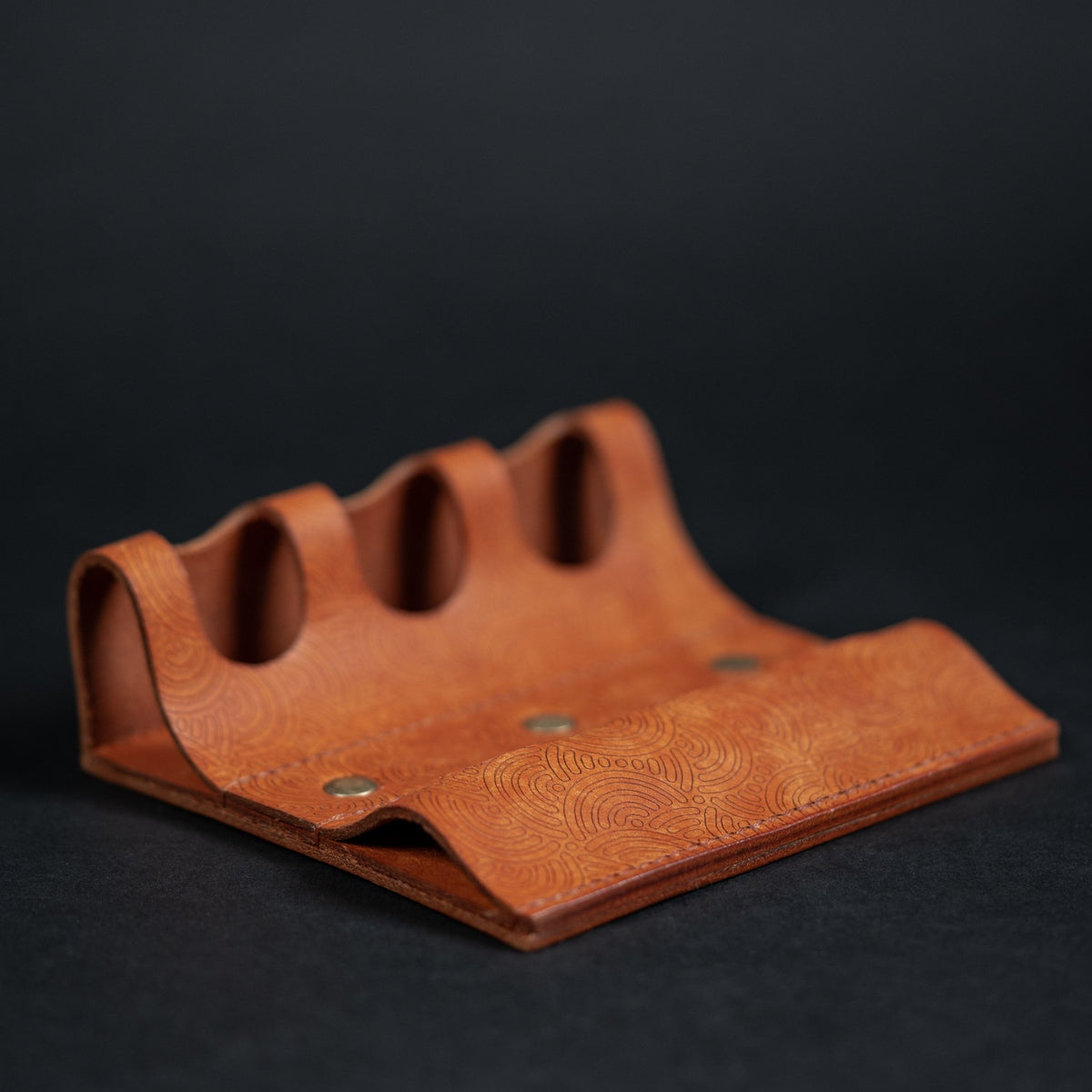EL Mercantile x URBAN Leather Torch Valet - Tan Chaos Seigaiha™ (Custom) - URBAN EDC®