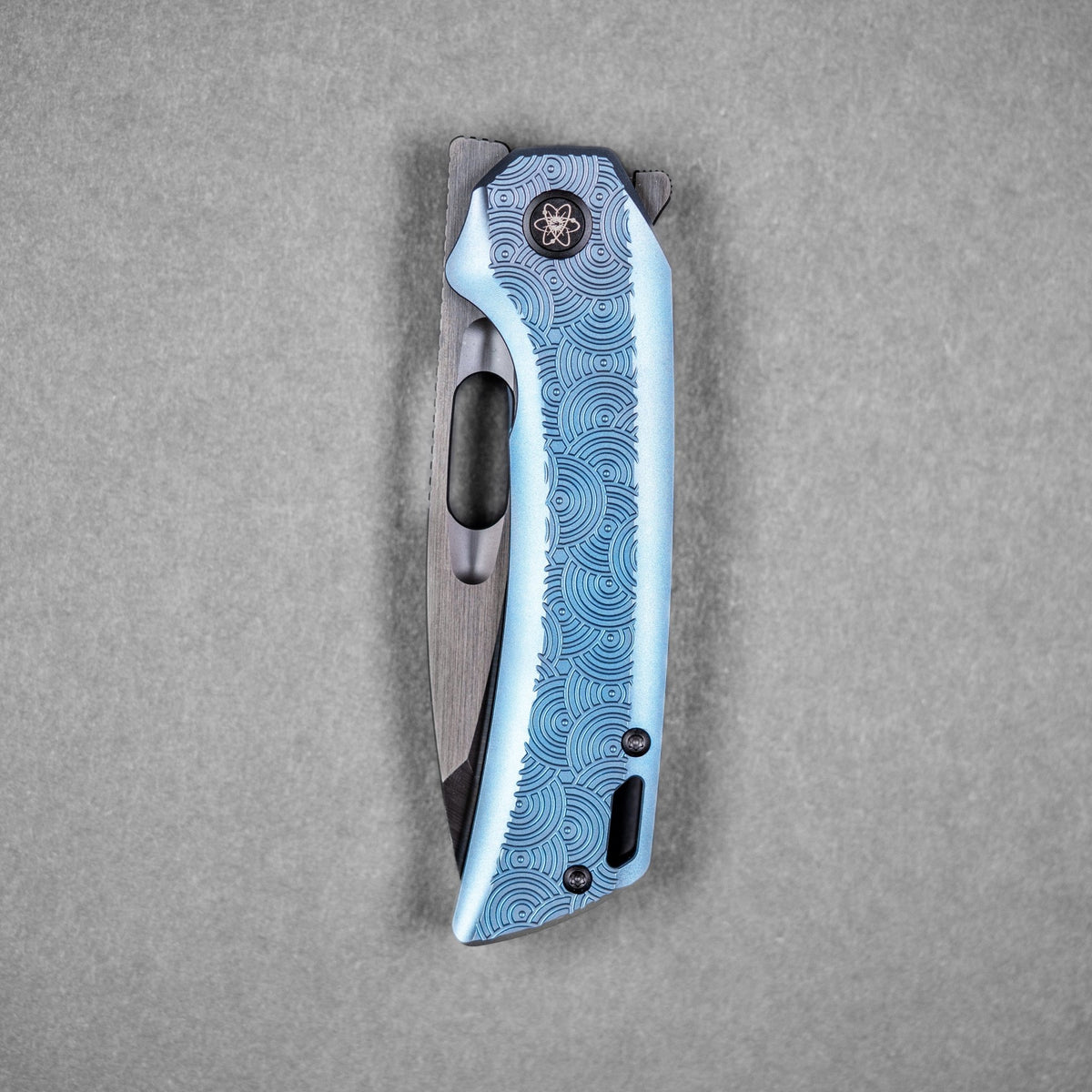 EMP EDC x URBAN Nymble XT - Belt Satin DLC Magnacut & Blue Anodized Ti w/ Chaos Seigaiha™ - URBAN EDC®