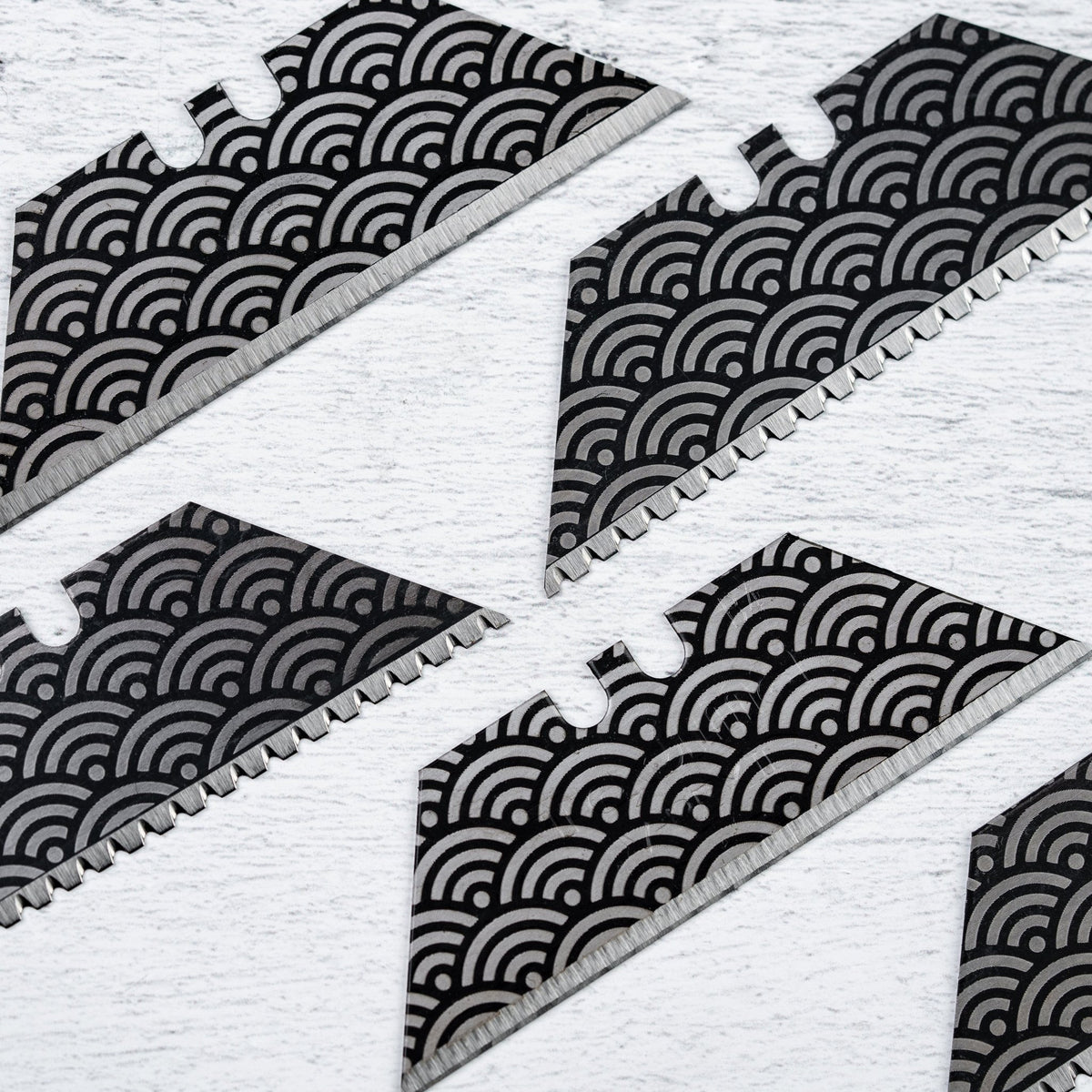Exceed Designs x URBAN Black Seigaiha Utility Blades - URBAN EDC®