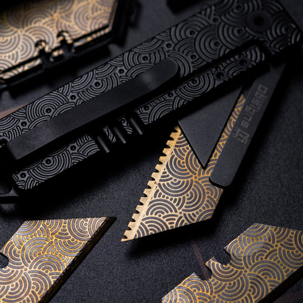 Exceed Designs x URBAN Gold Chaos Seigaiha Utility Blades - URBAN EDC®