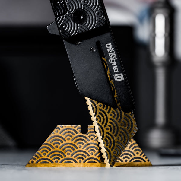 Exceed Designs x URBAN Gold Seigaiha Utility Blades - URBAN EDC®