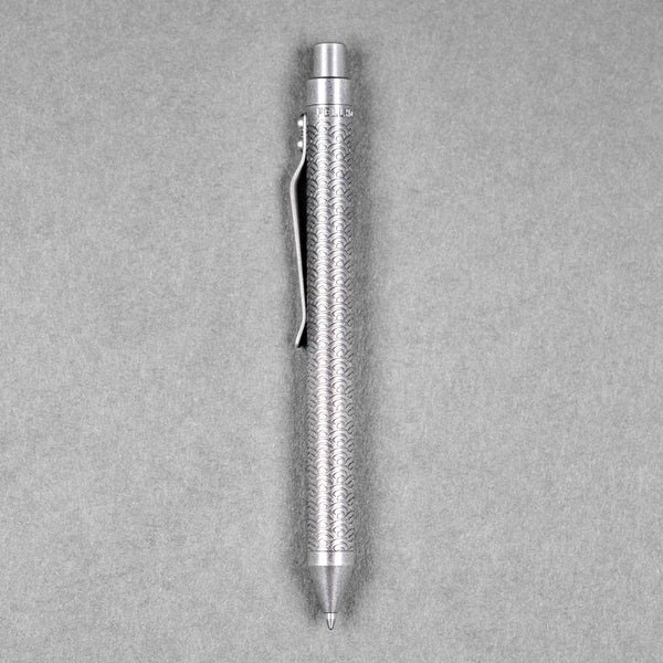 Fellhoelter x URBAN TiCkler Pen - Stonewashed Seigaiha Titanium - URBAN EDC®