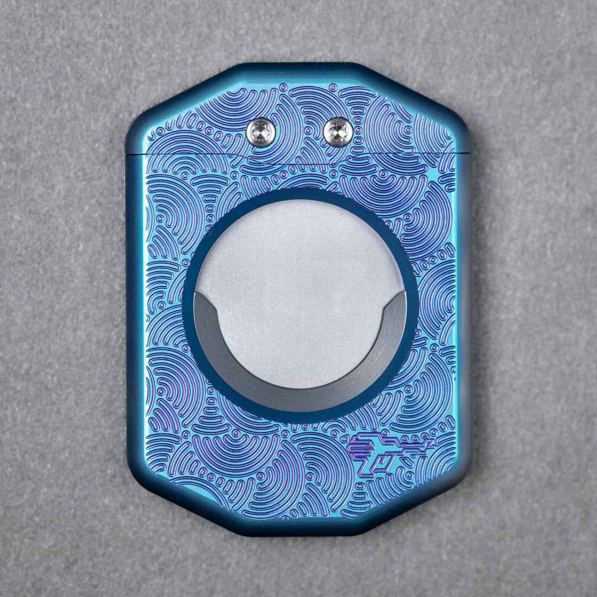 Griffworx x URBAN Scarab Cigar Cutter - Blue Purple Titanium Chaos Seigaiha - URBAN EDC®