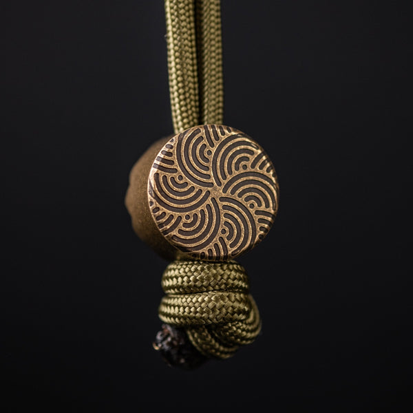 JRW Gear x URBAN Curator Lanyard Bead - Aged Brass w/ Chaos Seigaiha - URBAN EDC®