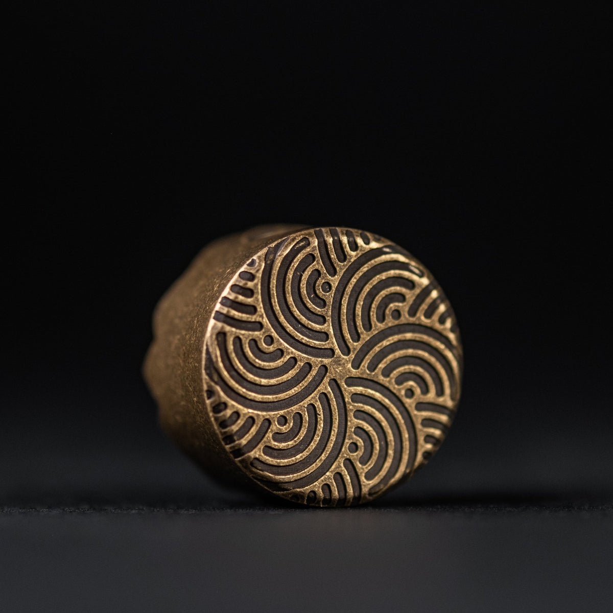 JRW Gear x URBAN Curator Lanyard Bead - Aged Brass w/ Chaos Seigaiha - URBAN EDC®