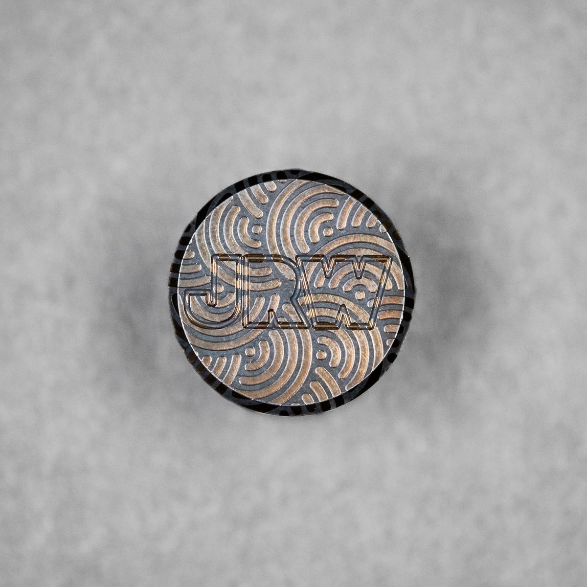JRW Gear x URBAN Curator Lanyard Bead - Blackened Stainless Steel w/ Chaos Seigaiha - URBAN EDC®
