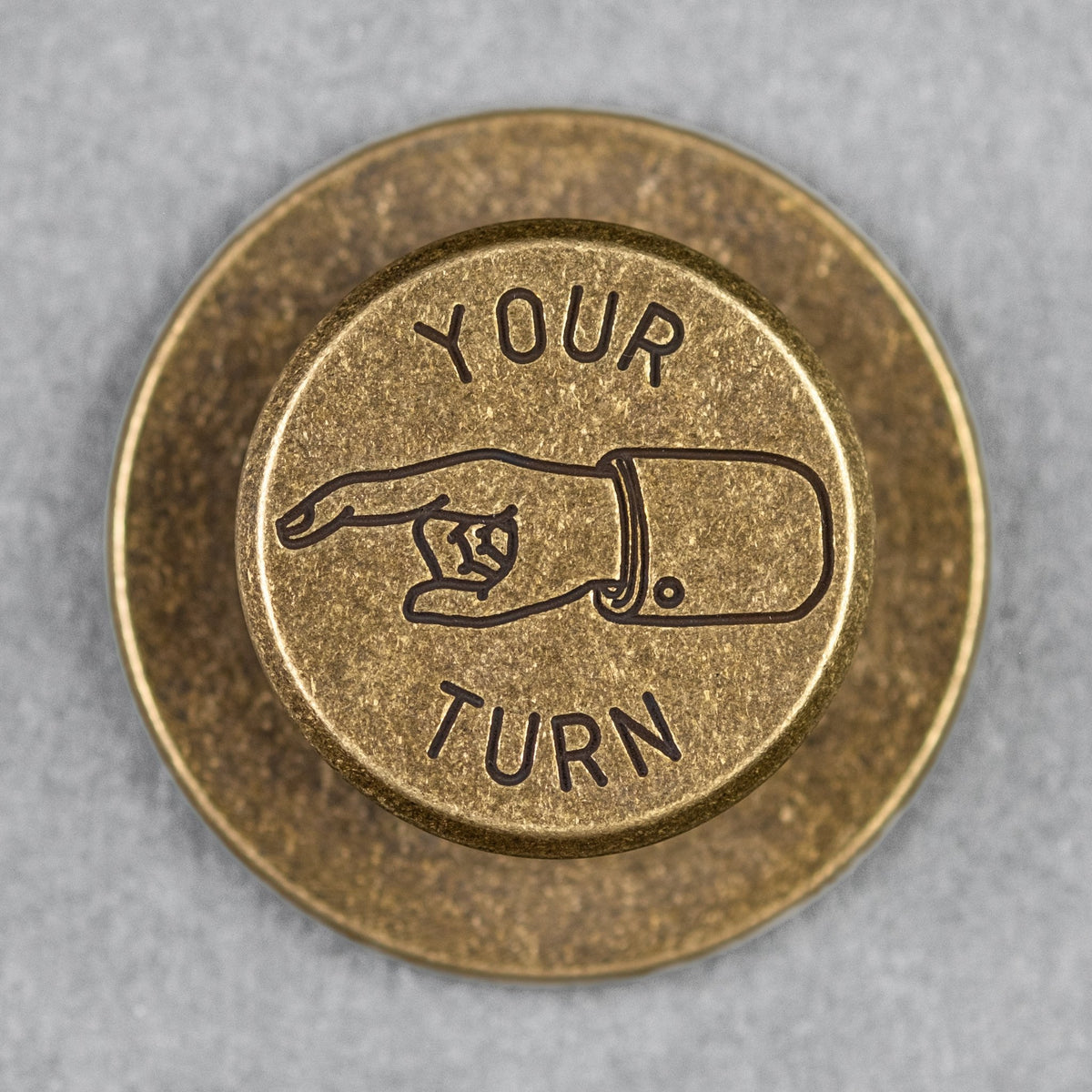 JRW Gear x URBAN Judge Bottle Opener Spinner - Aged Brass w/ Chaos Seigaiha - URBAN EDC®