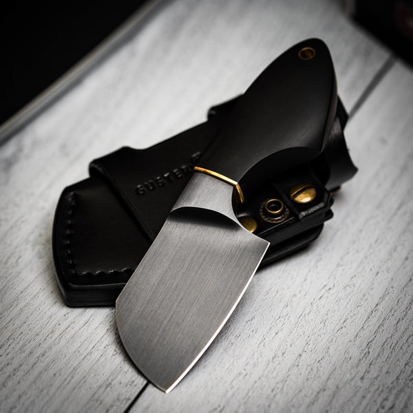 JSK Mini Cleaver - Black Richlite & Brass Spacer (Custom) - URBAN EDC®