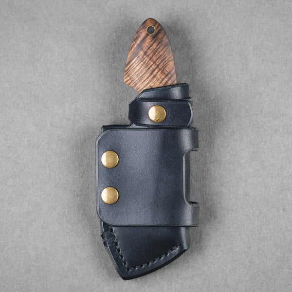 JSK Mini Cleaver - Stabilized Hawaiian Koa & Brass Spacer (Custom) - URBAN EDC®