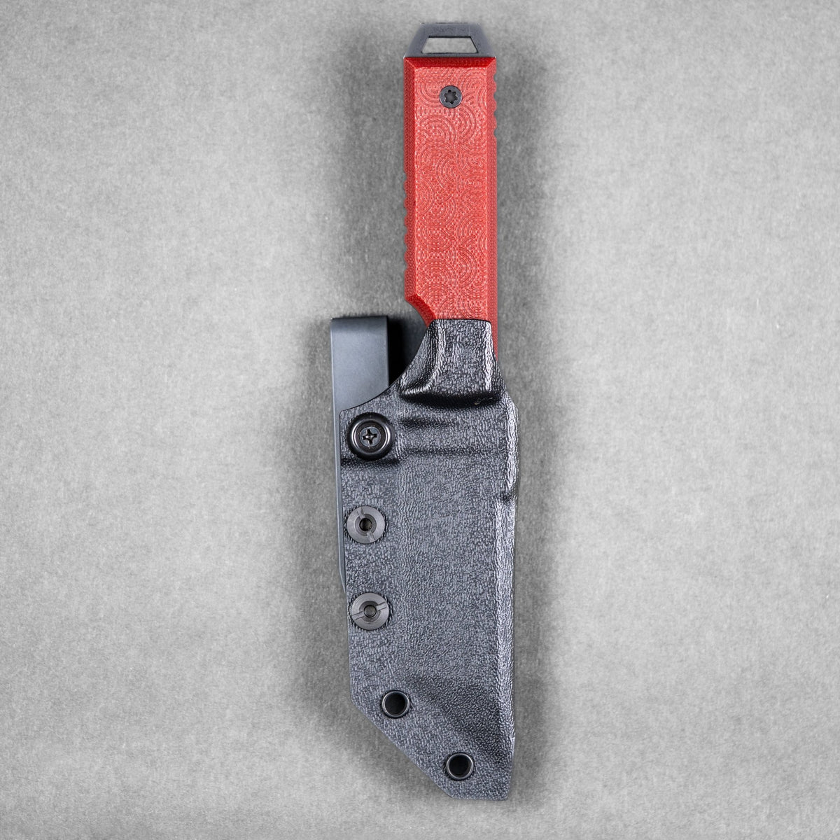JSK x URBAN Tanto - Black Cerakote Nitro - V & Ruby Red G10 w/ Chaos Seigaiha™ - URBAN EDC®
