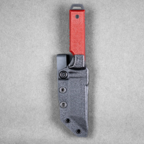 JSK x URBAN Tanto - Black Cerakote Nitro - V & Ruby Red G10 w/ Chaos Seigaiha™ - URBAN EDC®