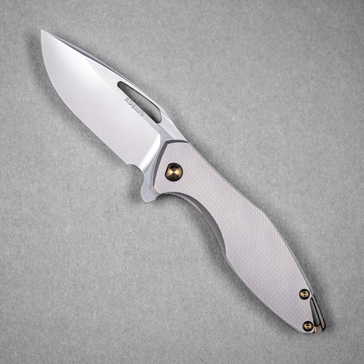 Koenig Arius Flipper - Burnished M390 w/ Polished Flats & Titanium w/ Corda Pattern - URBAN EDC®