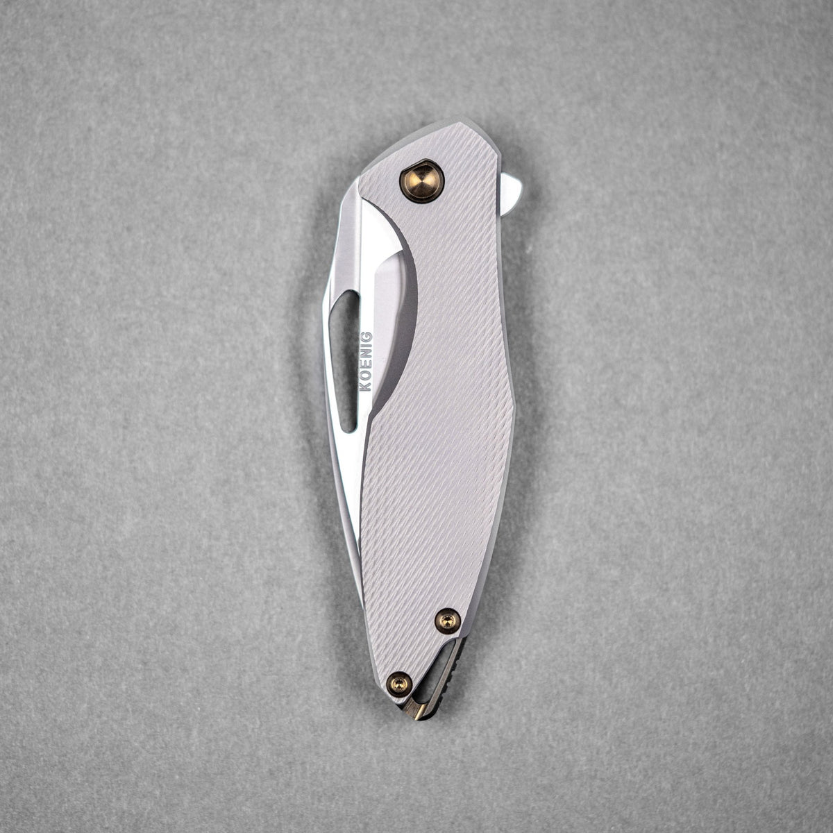 Koenig Arius Flipper - Burnished M390 w/ Polished Flats & Titanium w/ Corda Pattern - URBAN EDC®