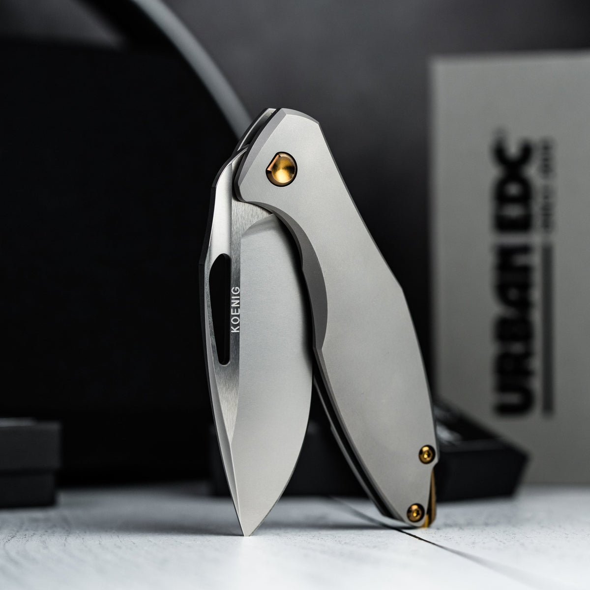 Koenig Arius - Non - Flipper w/ Bronze Anodized Ti Hardware & Burnished M390 - URBAN EDC®