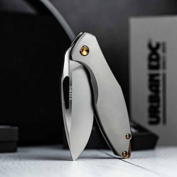 Koenig Arius - Non - Flipper w/ Bronze Anodized Ti Hardware & Burnished M390 - URBAN EDC®