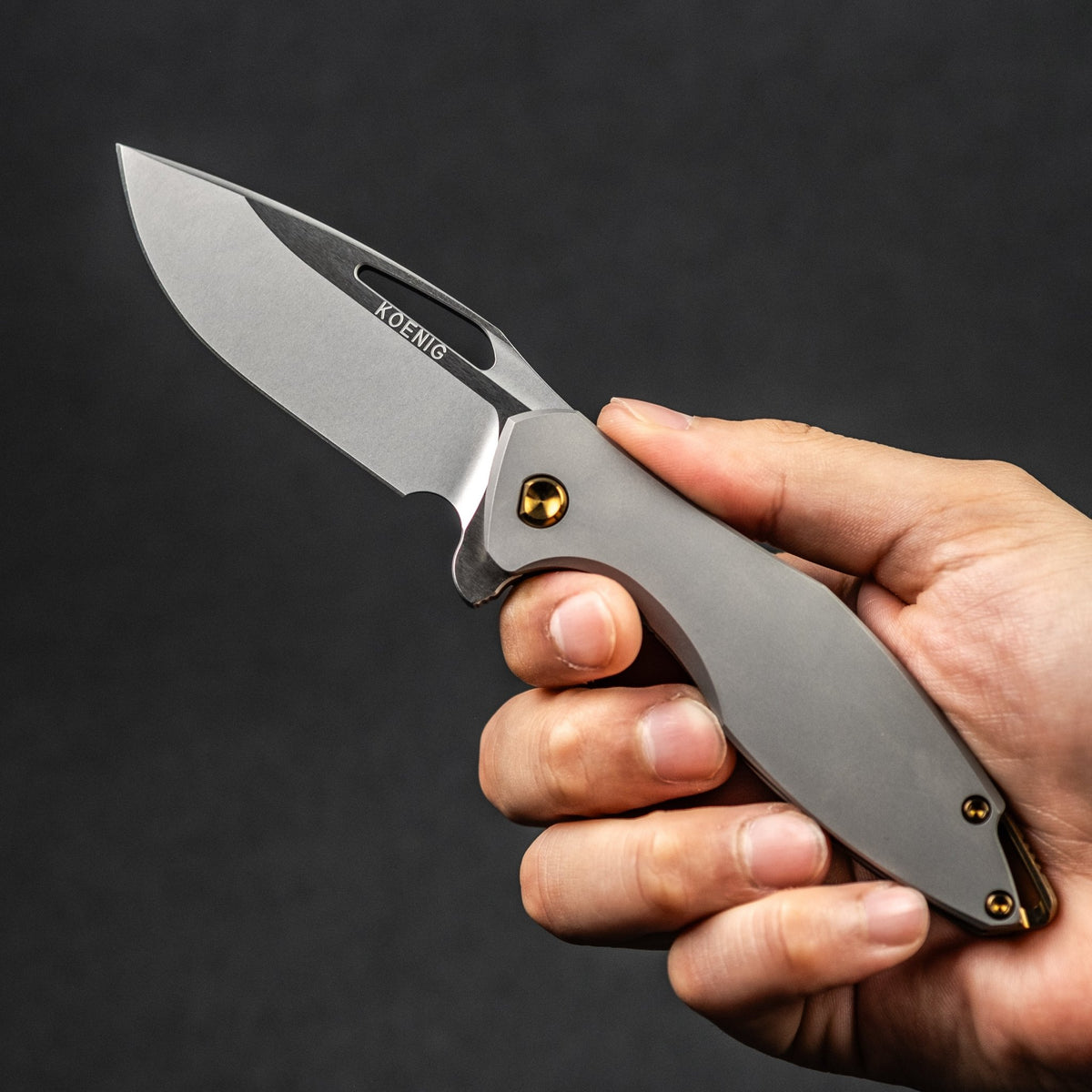 Koenig Mini Arius - Flipper w/ Bronze Anodized Ti Hardware & Burnished M390 - URBAN EDC®