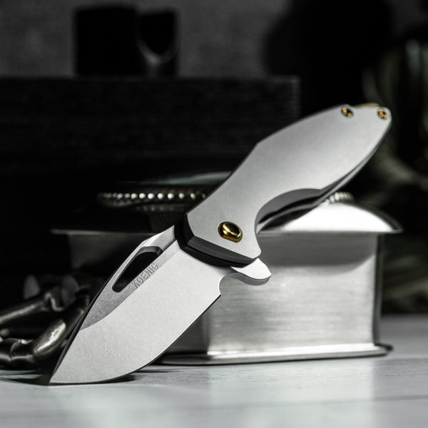 Koenig Mini Arius - Flipper w/ Bronze Anodized Ti Hardware & Burnished M390 - URBAN EDC®