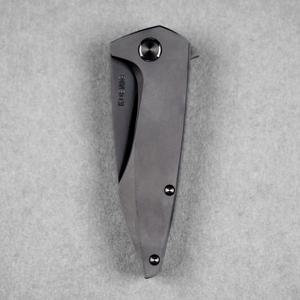 Koenig Mini Goblin Flipper - Black DLC M390 & Black DLC Micro - Milled Titanium - URBAN EDC®