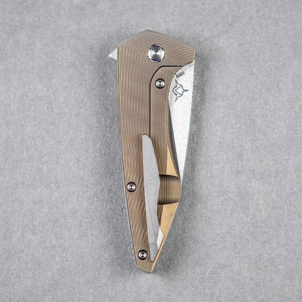 Koenig Mini Goblin Flipper - Brightwashed w/ Polished Flats M390 & Bronze Anodized Titanium w/ Sea Pattern - URBAN EDC®