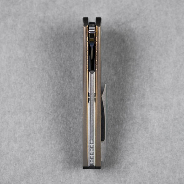 Koenig Mini Goblin Flipper - Brightwashed w/ Polished Flats M390 & Bronze Anodized Titanium w/ Sea Pattern - URBAN EDC®