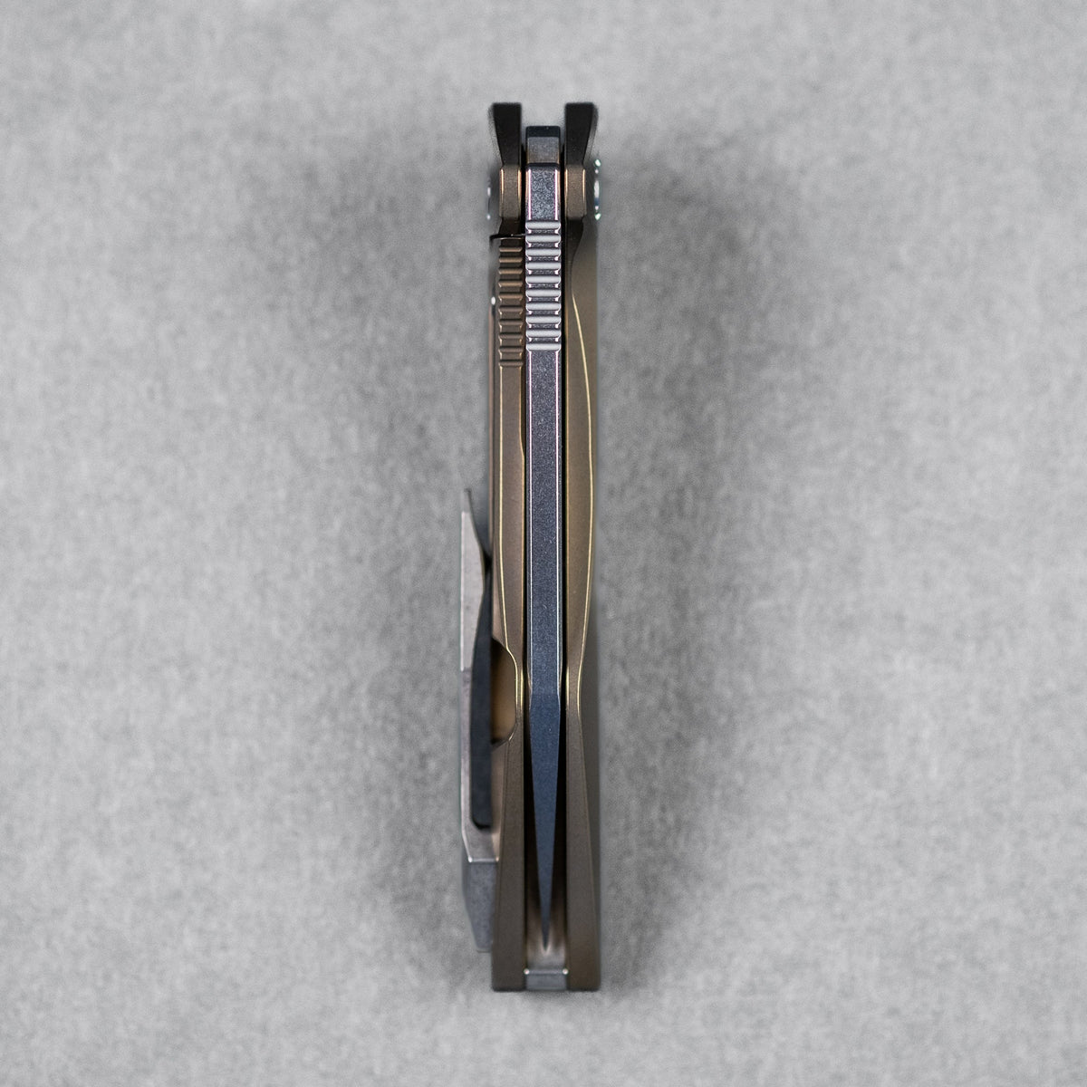 Koenig Mini Goblin Flipper - Brightwashed w/ Polished Flats M390 & Bronze Anodized Titanium w/ Sea Pattern - URBAN EDC®