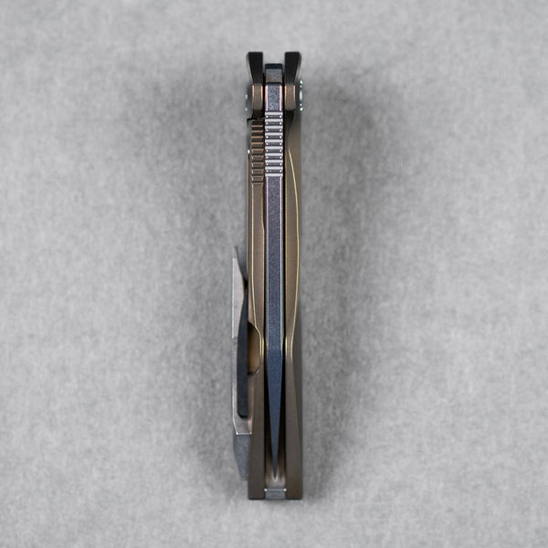 Koenig Mini Goblin Flipper - Brightwashed w/ Polished Flats M390 & Bronze Anodized Titanium w/ Sea Pattern - URBAN EDC®