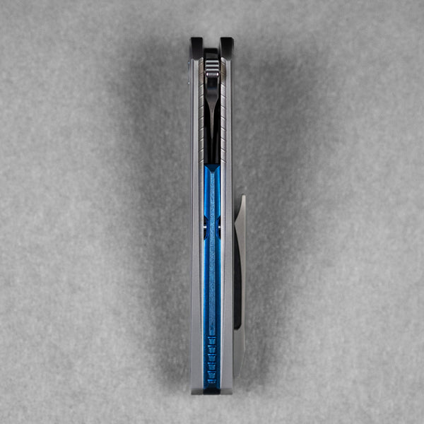 Koenig Mini Goblin Flipper - Brightwashed w/ Polished Flats M390 & Plain Titanium w/ Sea Pattern - URBAN EDC®
