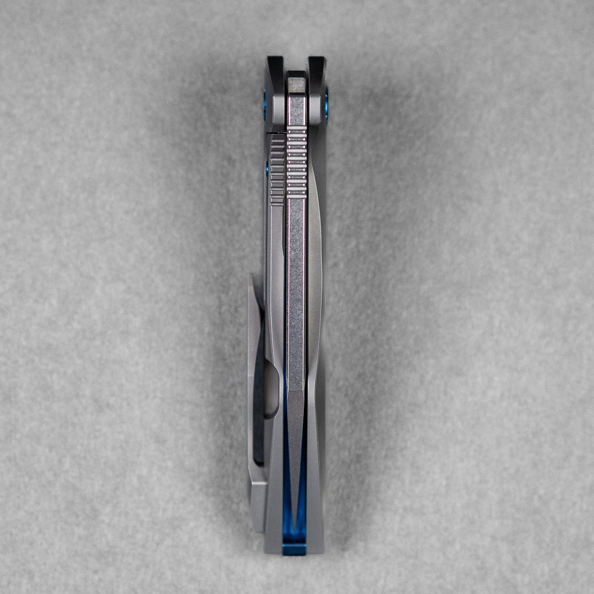 Koenig Mini Goblin Flipper - Brightwashed w/ Polished Flats M390 & Plain Titanium w/ Sea Pattern - URBAN EDC®
