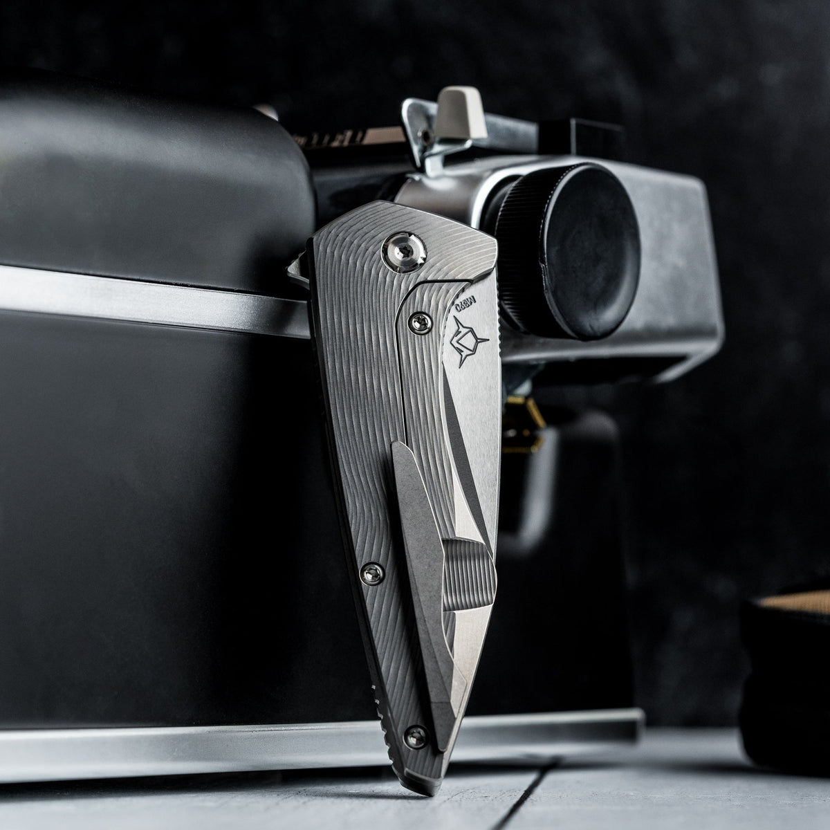 Koenig Mini Goblin Flipper - Burnished w/ Polished Flats M390 & Burnished Titanium w/ Sea Pattern - URBAN EDC®