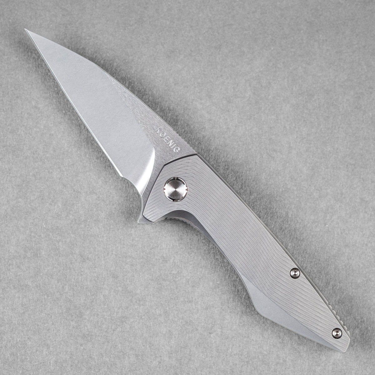 Koenig Mini Goblin Flipper - Burnished w/ Polished Flats M390 & Burnished Titanium w/ Sea Pattern - URBAN EDC®
