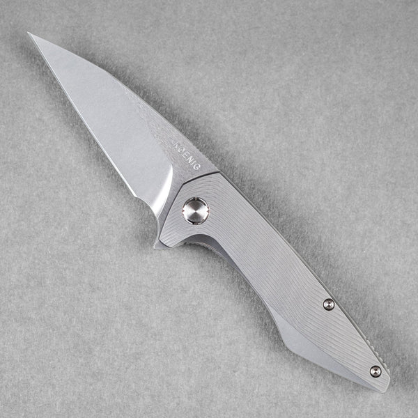 Koenig Mini Goblin Flipper - Burnished w/ Polished Flats M390 & Burnished Titanium w/ Sea Pattern - URBAN EDC®
