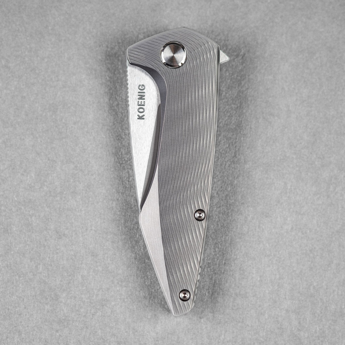 Koenig Mini Goblin Flipper - Burnished w/ Polished Flats M390 & Burnished Titanium w/ Sea Pattern - URBAN EDC®