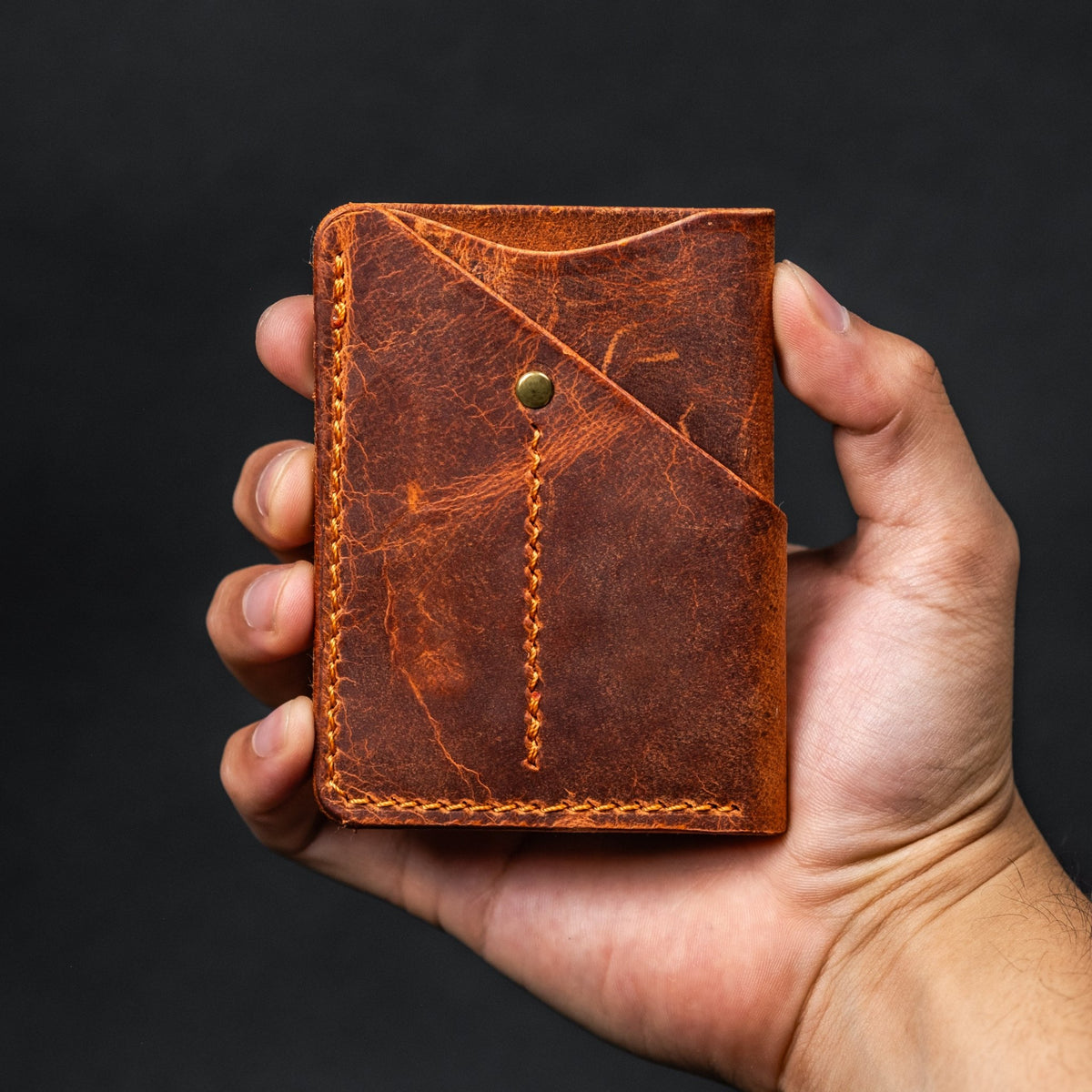 Lex Wallet - Burnt Orange Full - Grain Buffalo Leather - URBAN EDC®