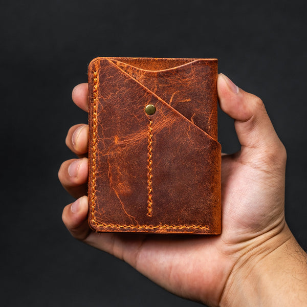 Lex Wallet - Burnt Orange Full - Grain Buffalo Leather - URBAN EDC®