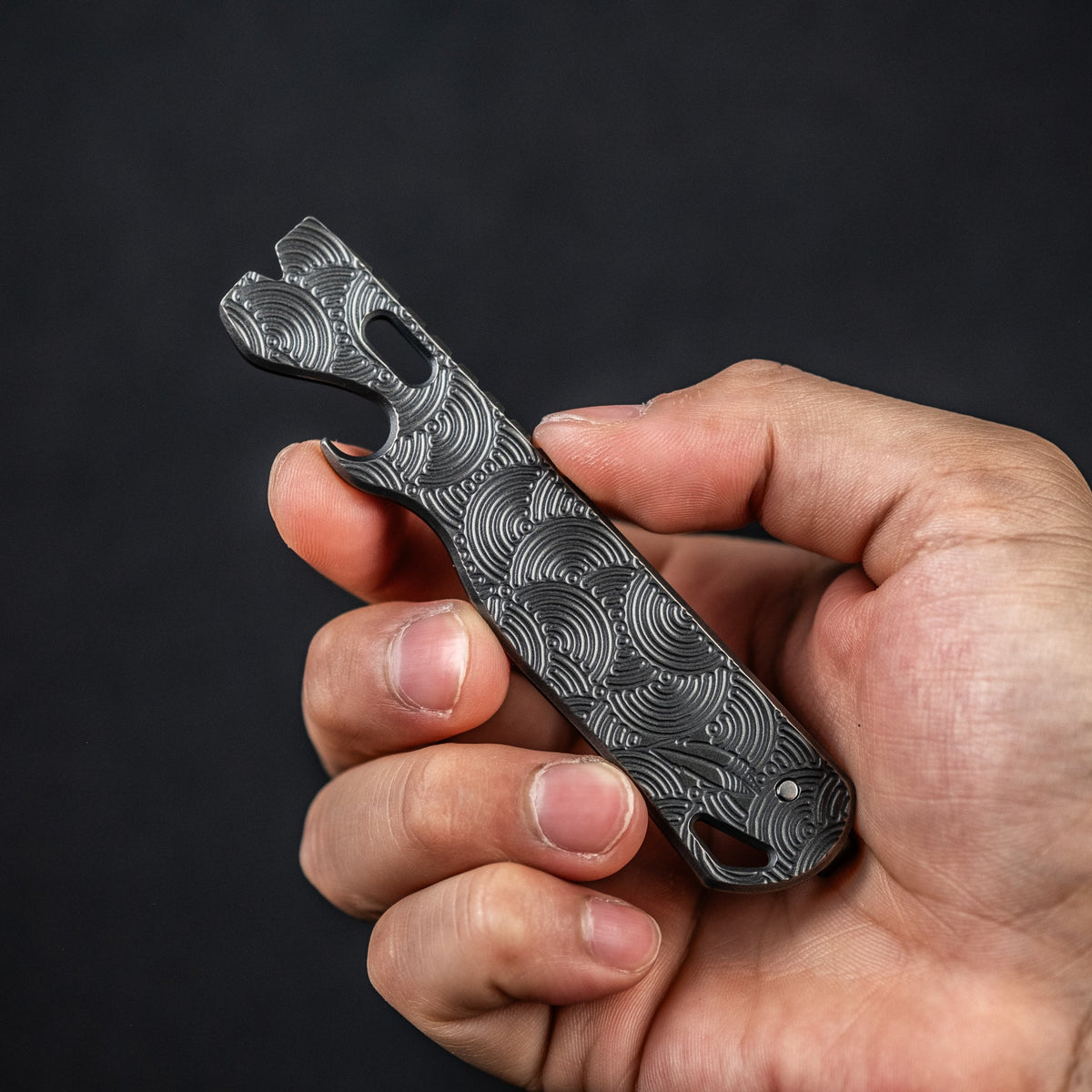 LynchNW x URBAN All Access Pass Prybar - Chaos Seigaiha Titanium - URBAN EDC®
