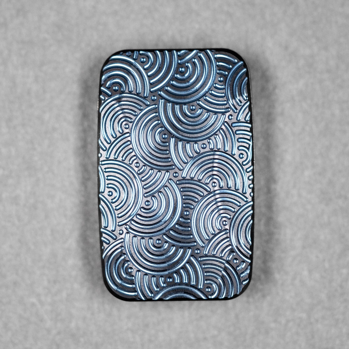 Magnus x URBAN Squashed Toad Fidget Slider - Blue Zirconium w/ Chaos Seigaiha™ & Zirc X - Plate - URBAN EDC®