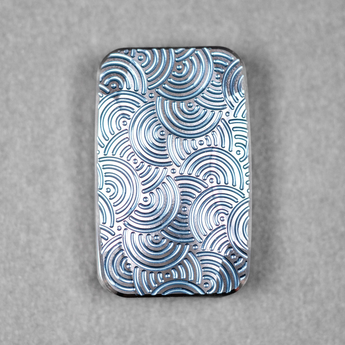 Magnus x URBAN Squashed Toad Fidget Slider - Light Blue Titanium w/ Chaos Seigaiha™ & SS Swiss Plates - URBAN EDC®