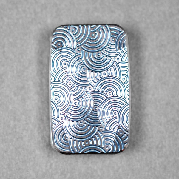 Magnus x URBAN Squashed Toad Fidget Slider - Light Blue Titanium w/ Chaos Seigaiha™ & SS Swiss Plates - URBAN EDC®