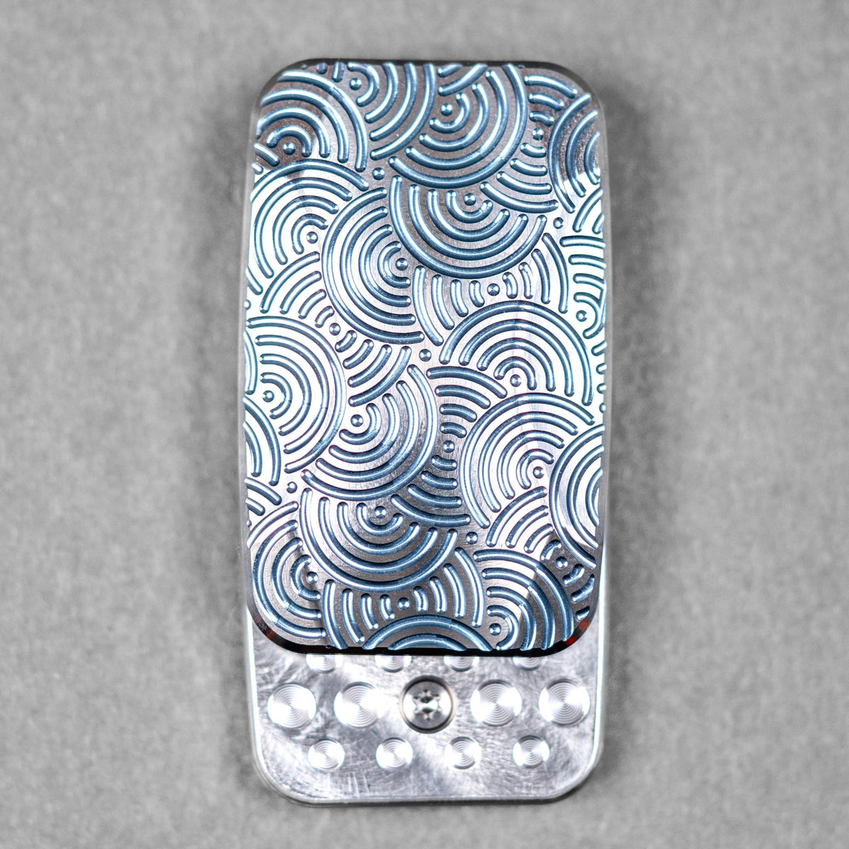 Magnus x URBAN Squashed Toad Fidget Slider - Light Blue Titanium w/ Chaos Seigaiha™ & SS Swiss Plates - URBAN EDC®