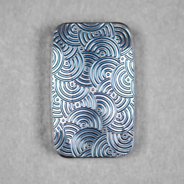 Magnus x URBAN Squashed Toad Fidget Slider - Mid Blue Titanium w/ Chaos Seigaiha™ & SS Swiss Plates - URBAN EDC®