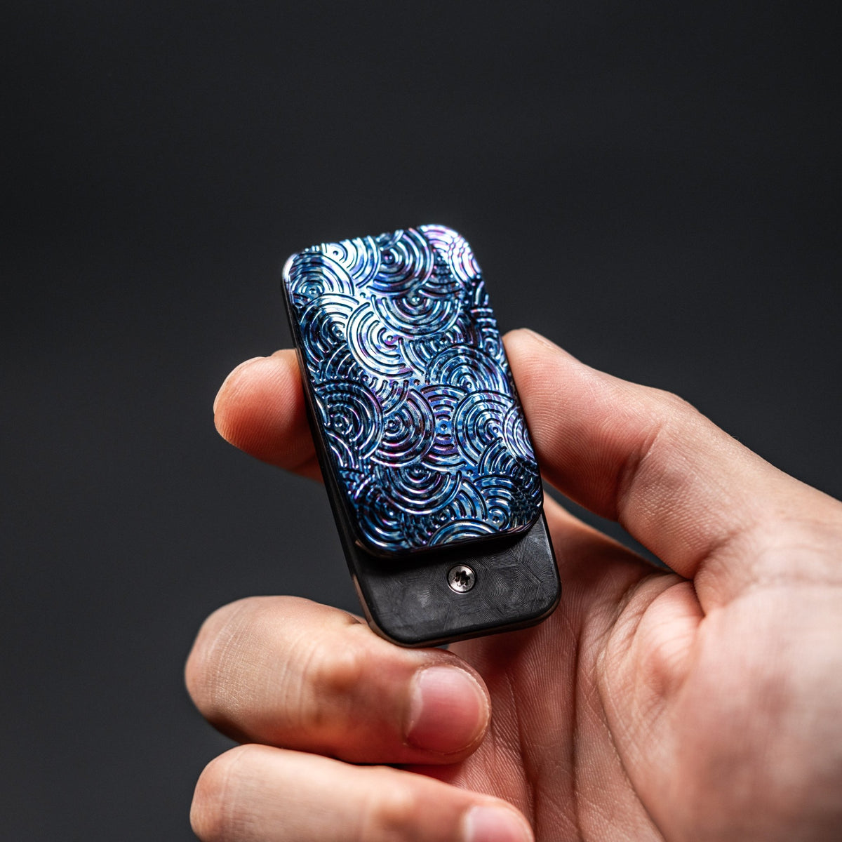 Magnus x URBAN Squashed Toad Fidget Slider - Timascus w/ Chaos Seigaiha™ & Zirc X - Plate - URBAN EDC®